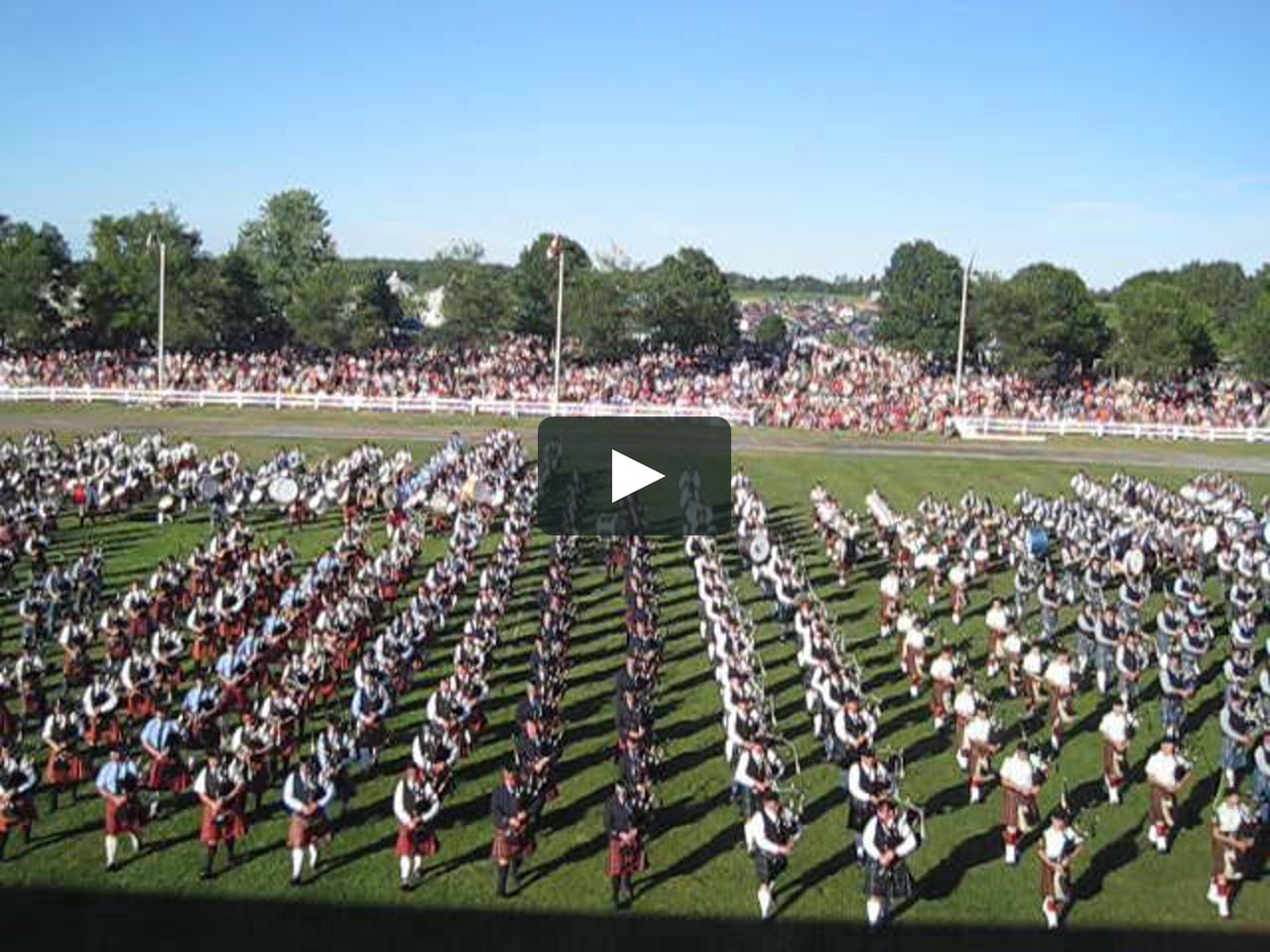 Massed bands at the Glengarry Highland Games, Maxville, Ontario on Vimeo