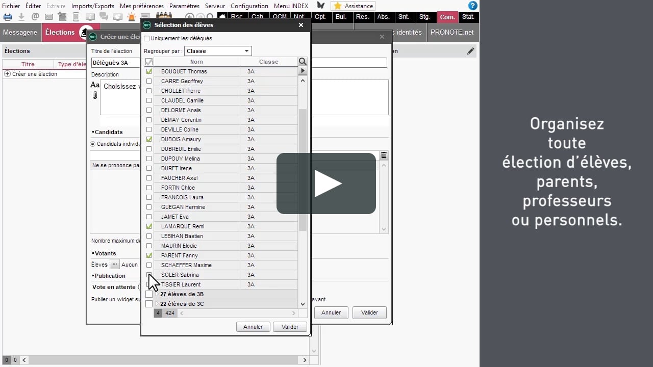 Nouveauté PRONOTE 2019  organisation des élections des parents
