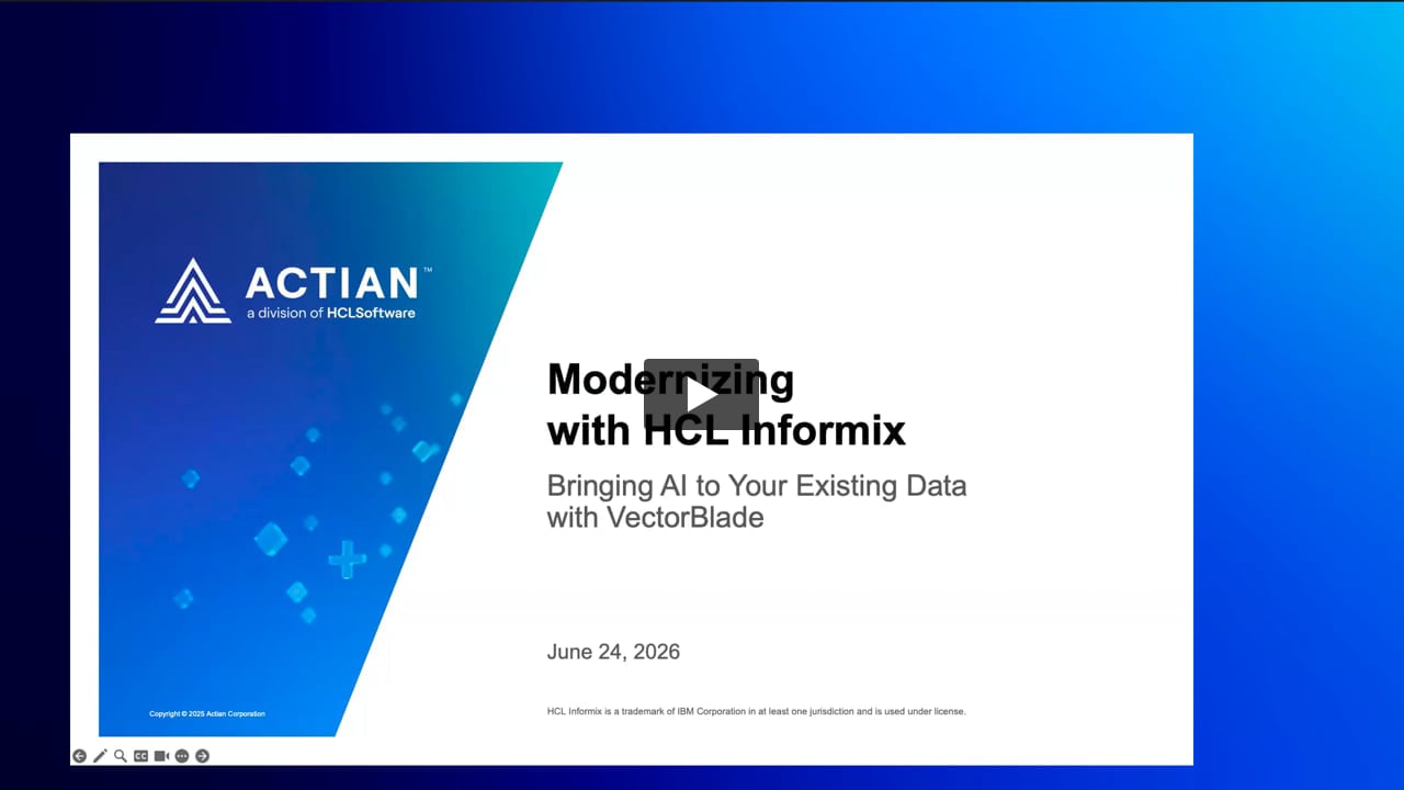Hcl Informix HCL Informix VectorBlade for AI and RAG