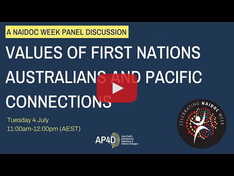 Thumbnail of YouTube video for an AP4D NAIDOC Week panel event.
