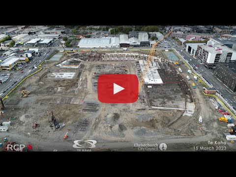 Drone footage of Te Kaha progress