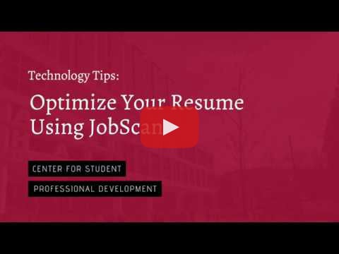 Optimize Your Resume Using JobScan