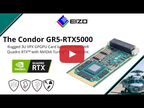Condor GR5-RTX5000 3U VPX GPGPU Card with NVIDIA Turing™ Architecture