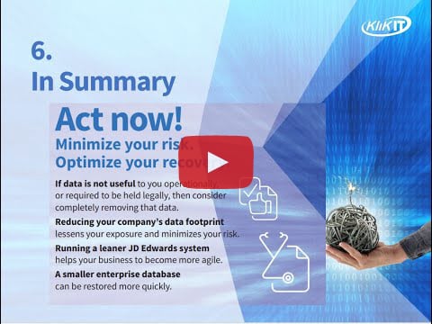 Webinar available on demand | Data Retention and Security for JD Edwards