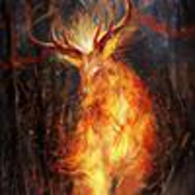Огонь оленя. Огненный олень. Олень в огне. Красный олень огонь. Королева огня с оленем.