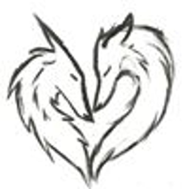 Wolf heart. Two Wolf and Heart drawing.