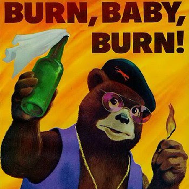 Baby Burn Card. One big Happy - Burn, Baby, Burn.