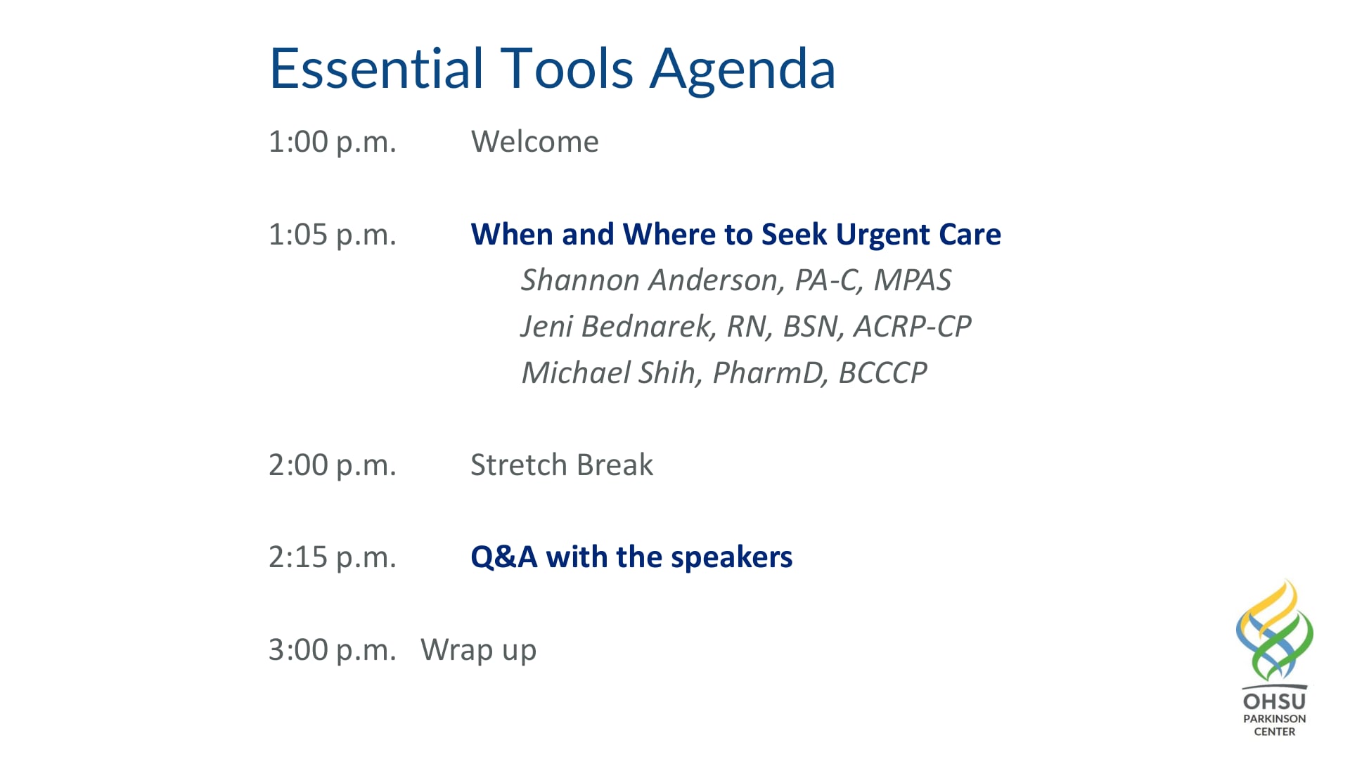 OHSU PD When and Where to Seek Urgent Care 03/23/2023 LIVE 1pm PT