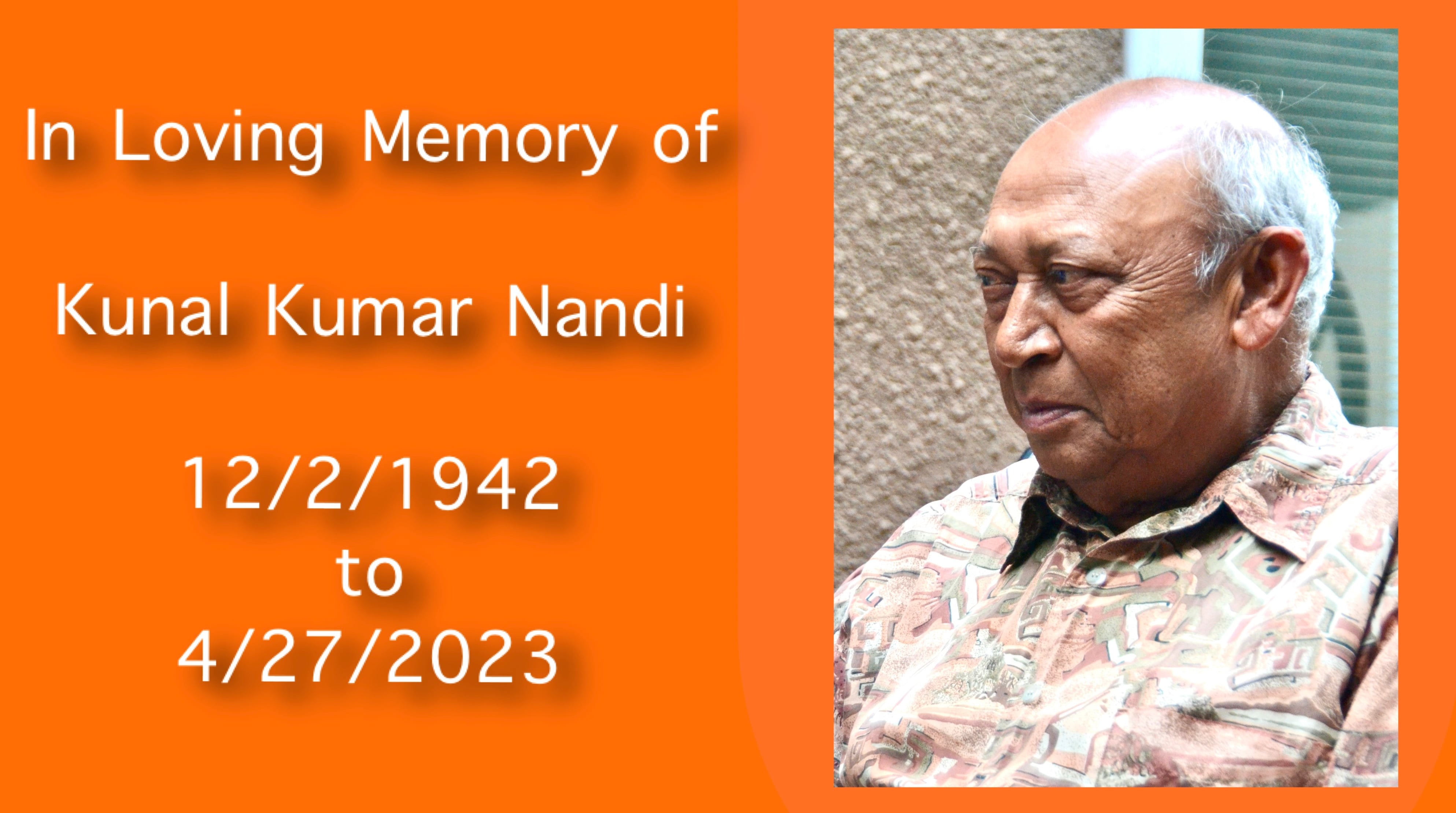 Live Streaming in Loving Memory of Kunal Kumar Nandi on Tuesday, May