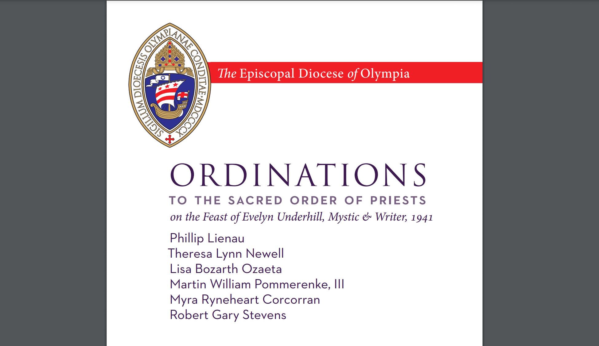 Ordinations to the Sacred Order of Priests June 15, 2024 Saint Mark