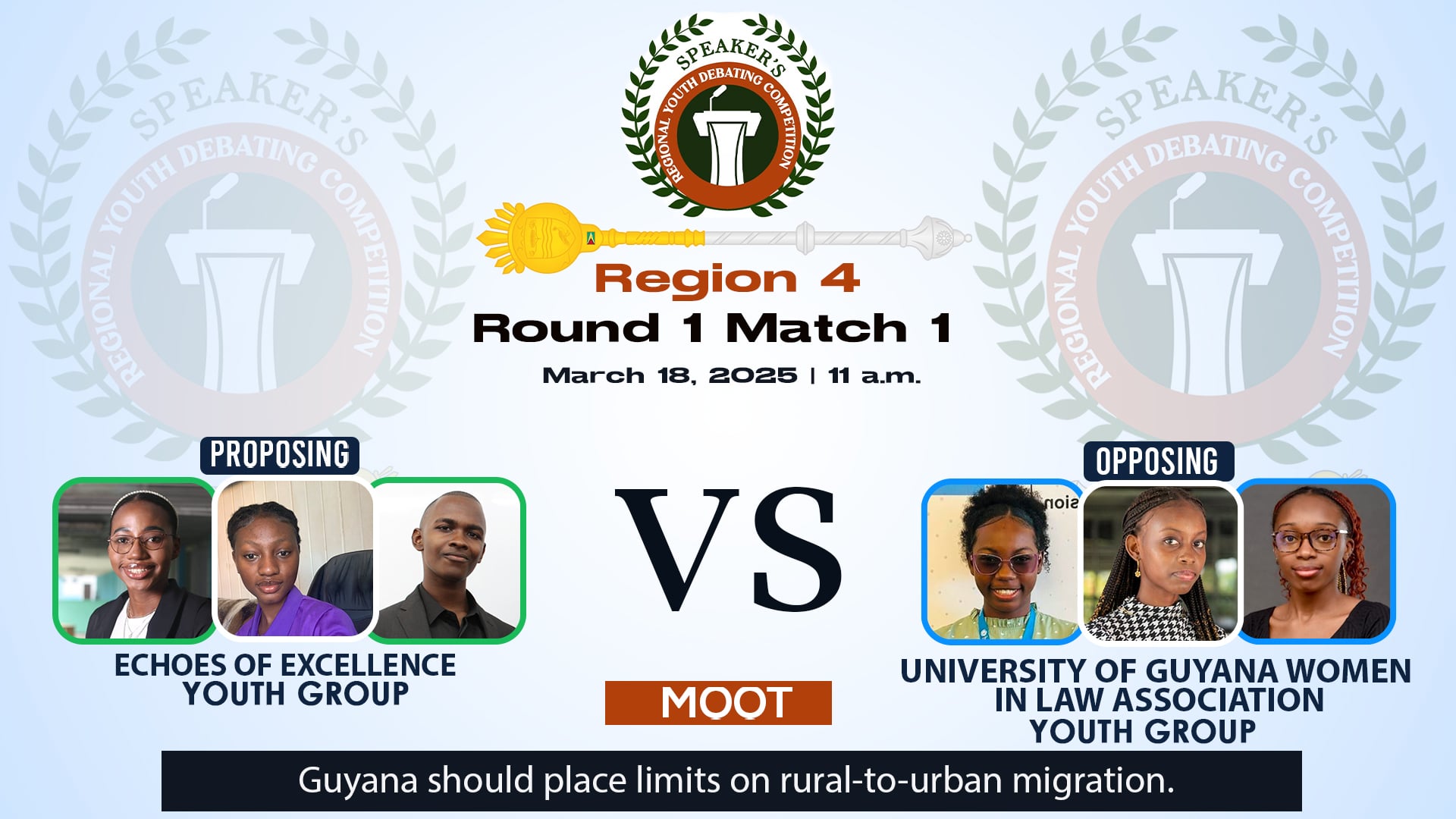 Speaker's Regional Youth Debating Competition 2025 Region 4, Round 1 ...