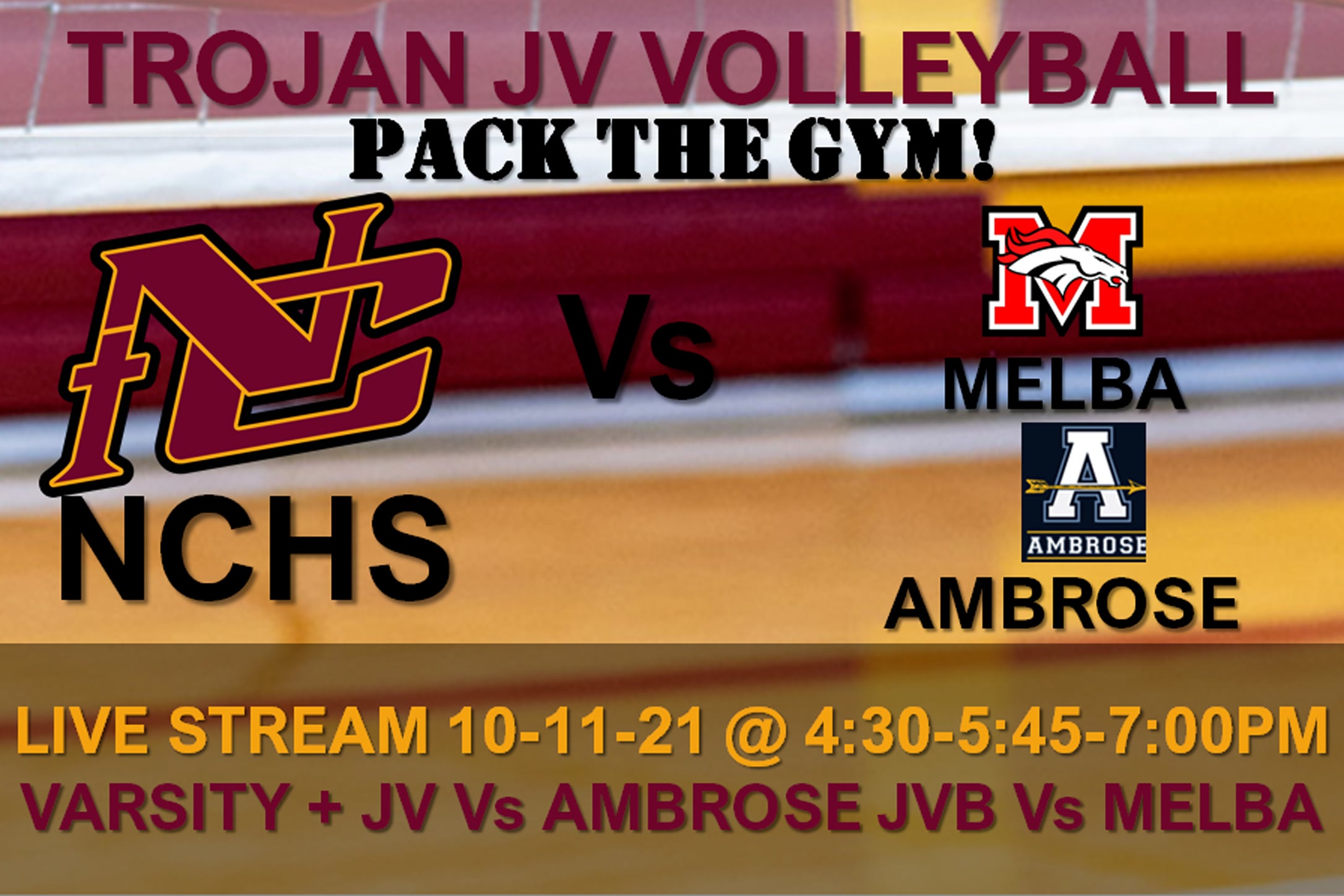 Volleyball NCHS Vs Ambrose JVB Vs Melba