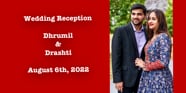 Live Streaming Of Wedding Reception Of Dhrumil Drashti At 6 00 Pm EST 