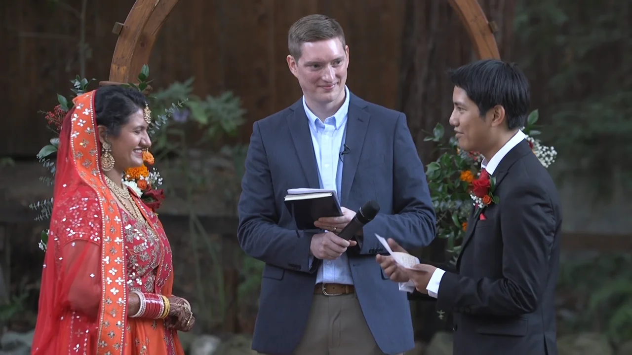One-camera live stream wedding film at One wireless camera operator and technician