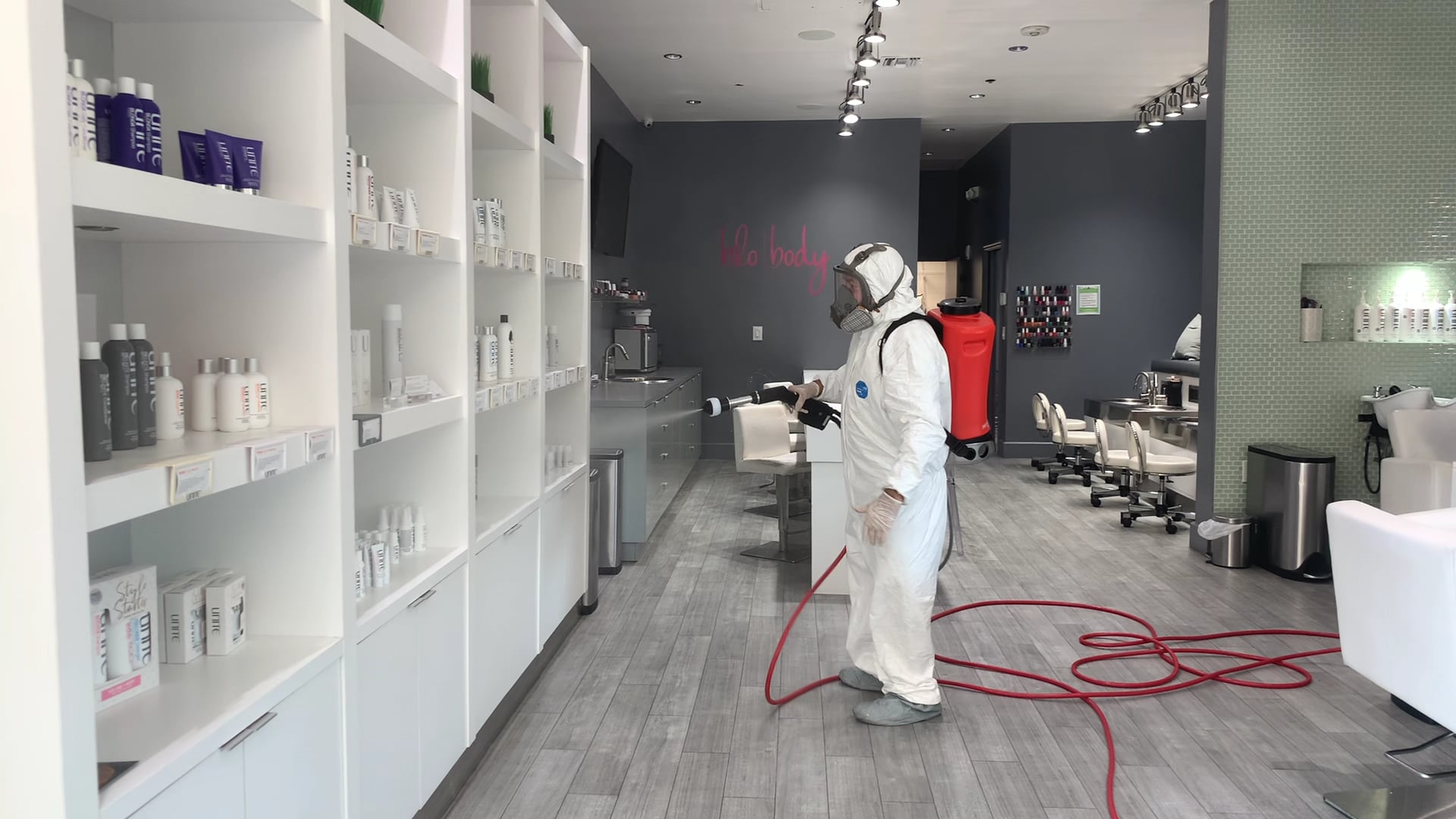 Virus 360 - Electrostatic disinfection in progress