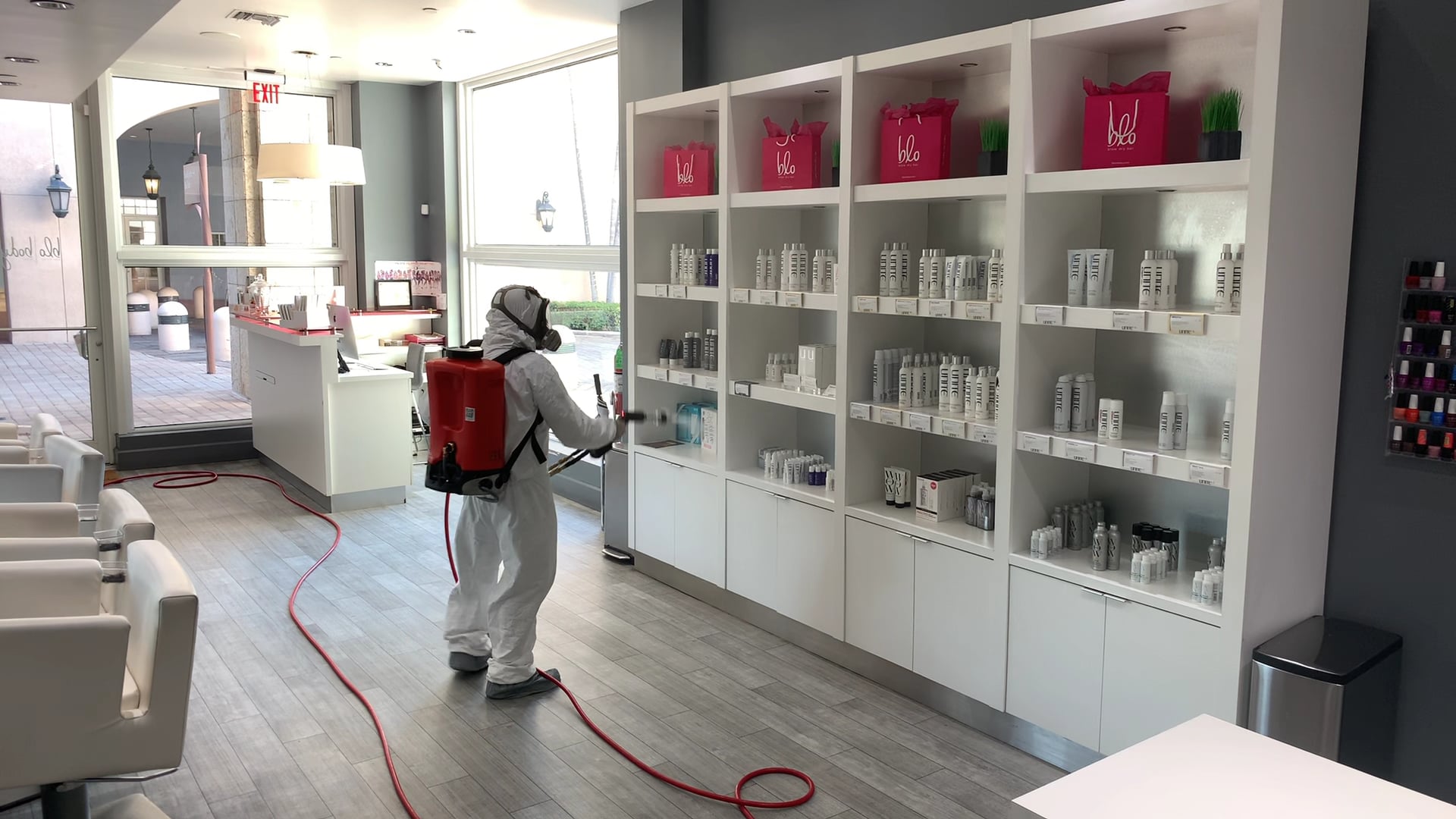 Virus 360 - Electrostatic disinfection in progress