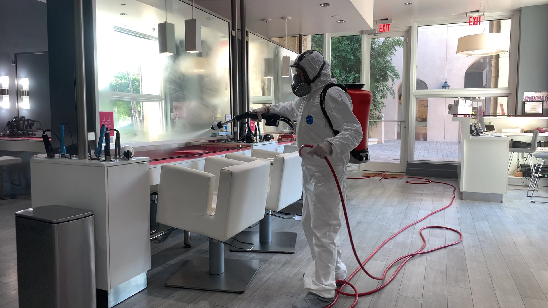 Virus 360 - Electrostatic disinfection in progress