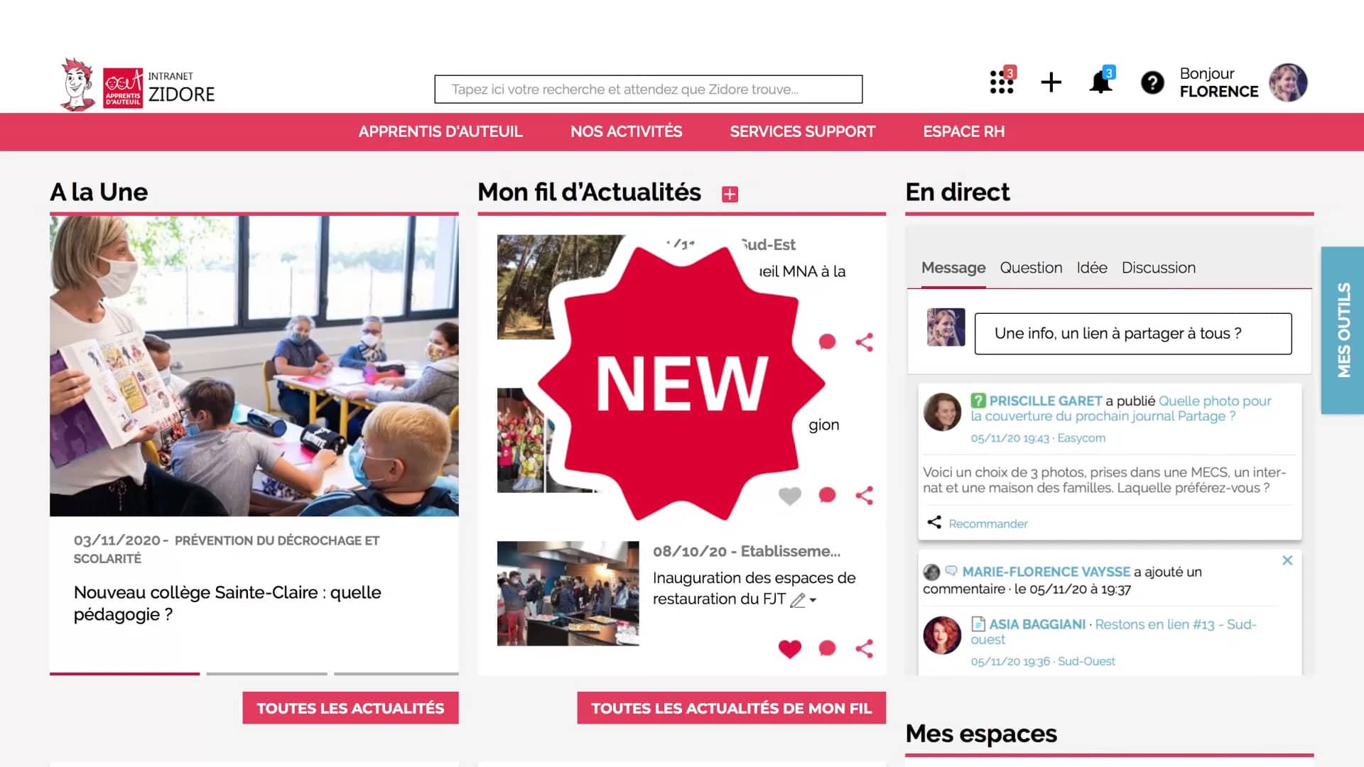 AA intranet - Nouvelle page d'accueil on Vimeo