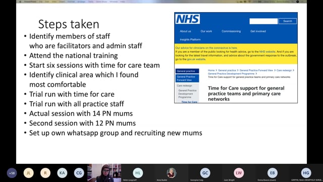 Listen to Dr Shawarna Lasker share her experiences running video group clinics with post natal mothers, plus a Q&A, Kings Medical Centre, Essex