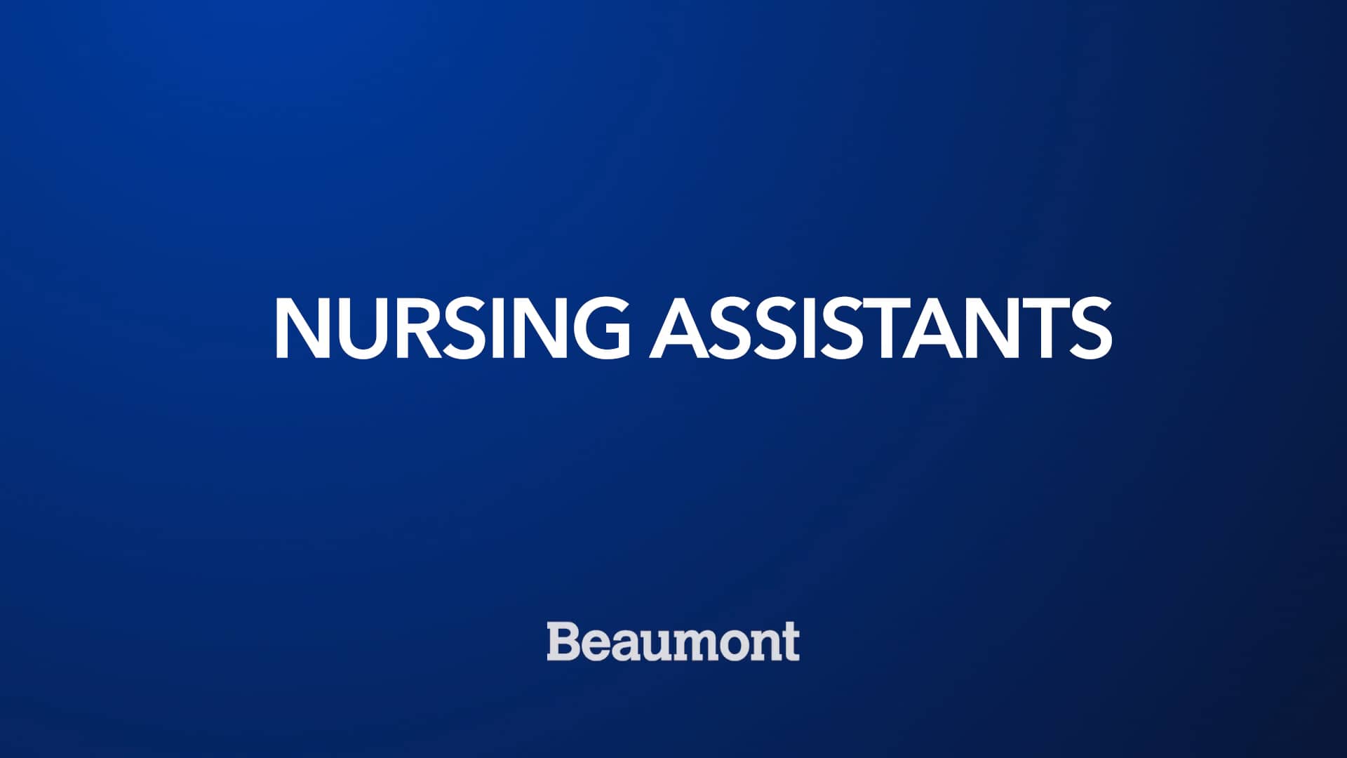 Beaumont Nursing Assistants on Vimeo