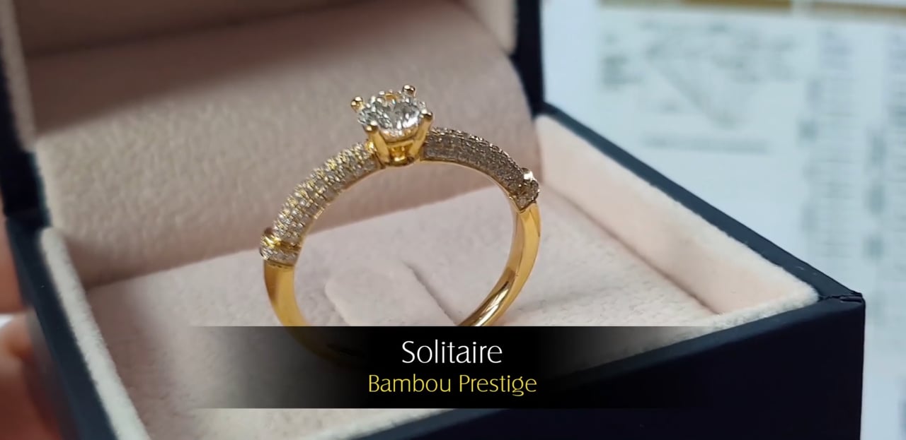 Solitario Bambù Prestigio - Oro Giallo & Diamanti | Gemperles