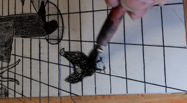 Bjørn Saastad lager litografi (Gresk Drama)