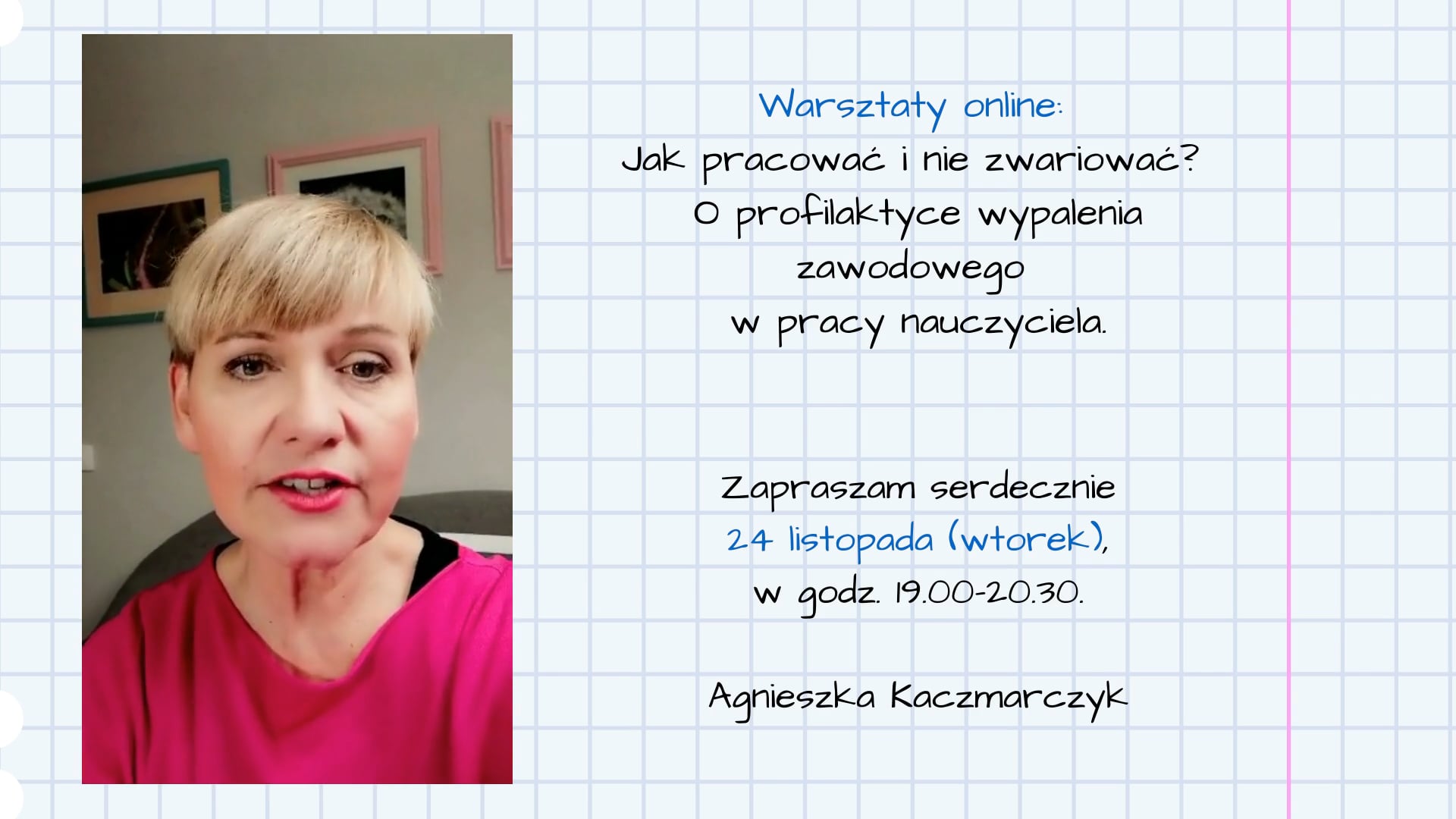 Warsztaty online - zaproszenie Agnieszka Kaczmarczyk on Vimeo