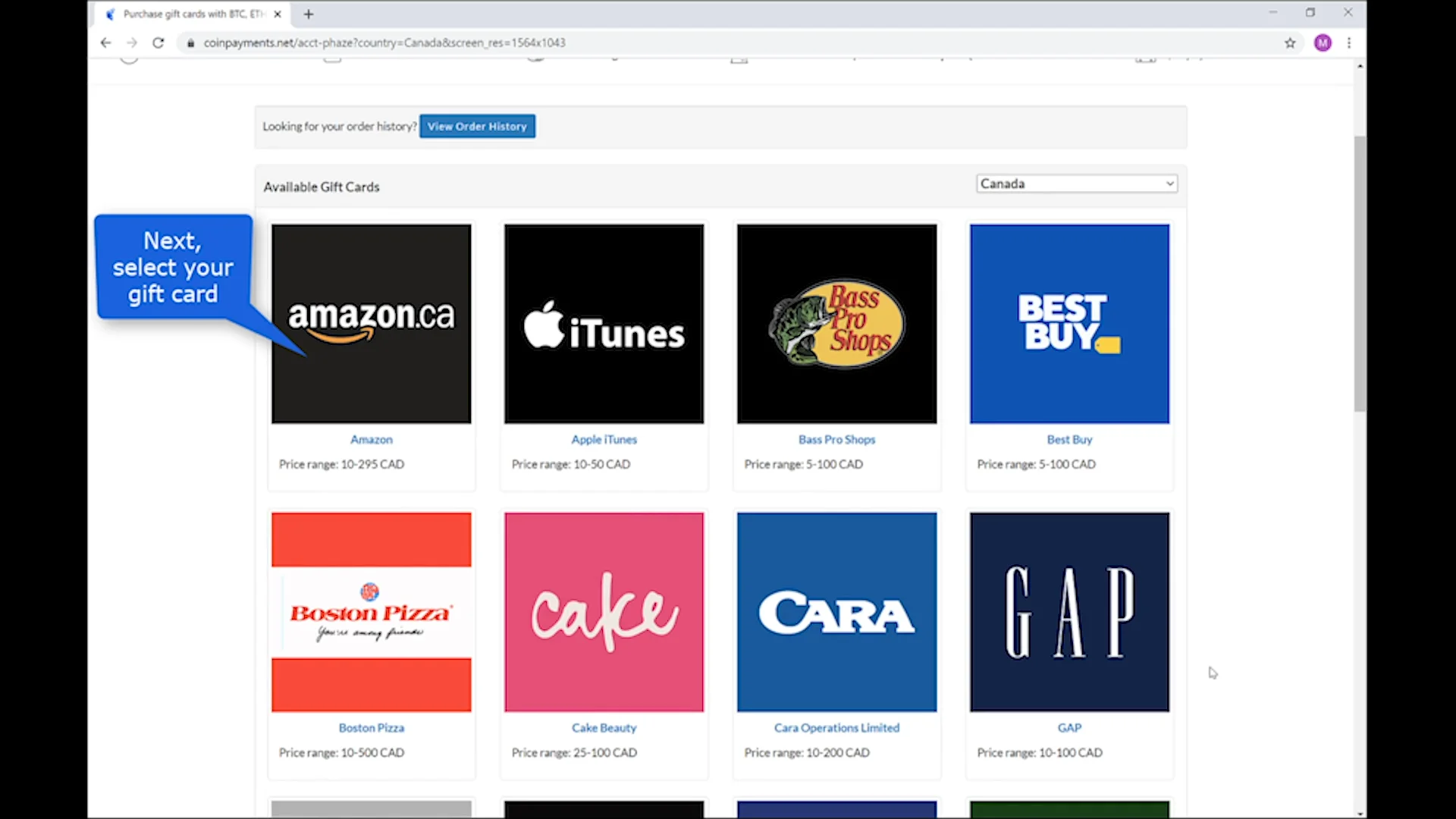 CoinPayments Gift Card Tutorial