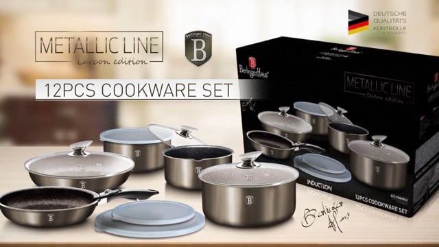 12-Pieces Cookware Set w/ Detached Ergonomic Handle // I-Rose video thumbnail