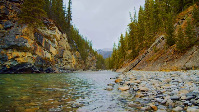 Relaxing Sounds of the Cascade River. Stewart Canyon. Сanada  - 4K HDR Nature Relax Video