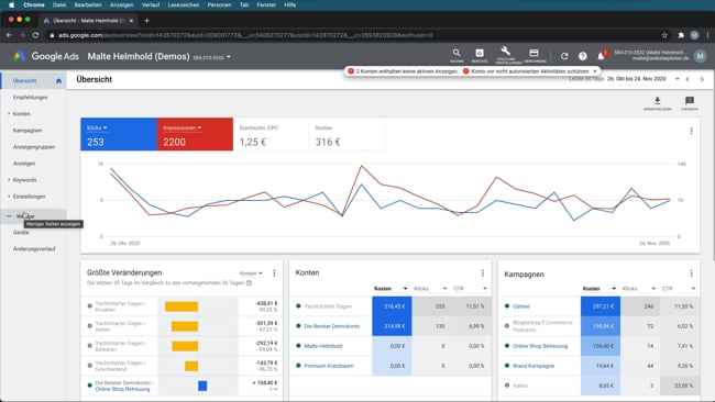 Google Ads Verwaltungskonten