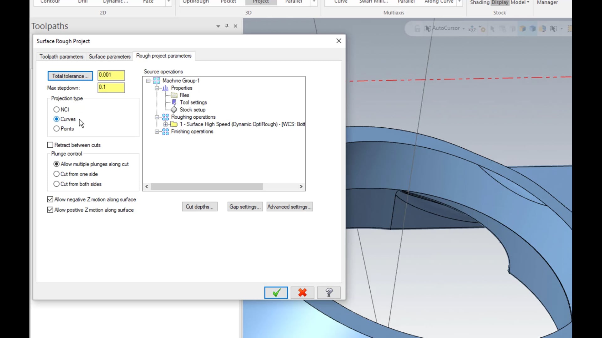 3D Mill Roughing Toolpaths