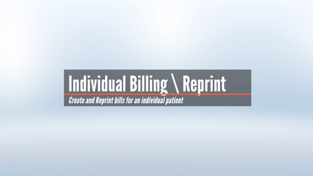 Individual Billing & Reprint