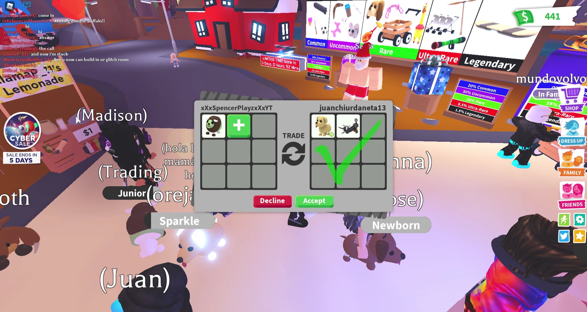 Trading Zombie Buffalo in Adopt Me! on Vimeo