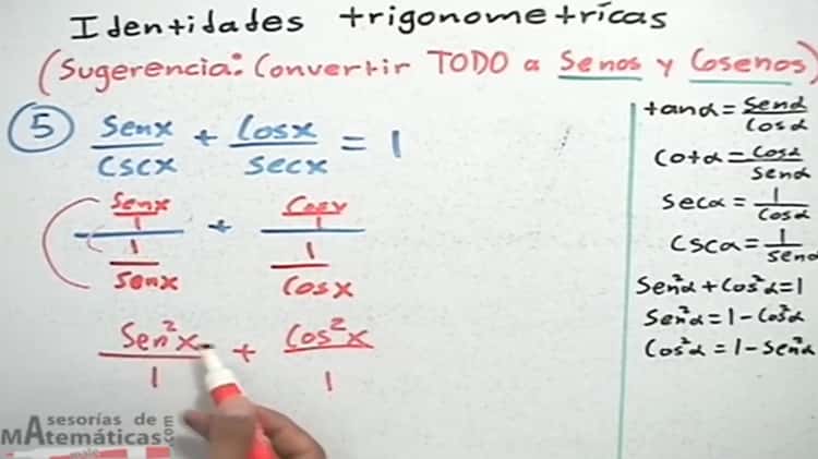 identidades trigonométricas