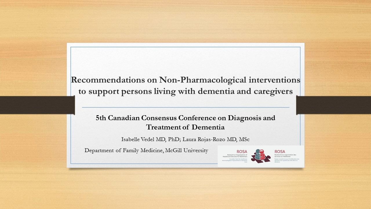 Recommendations On Non-Pharmacological Interventions To Support Persons ...