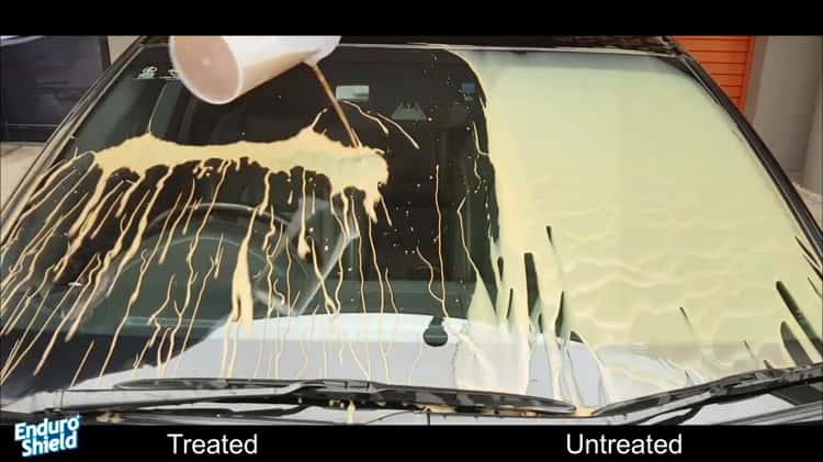 EnduroShield Windshield Rain Repellent - Treated vs Untreated on Vimeo