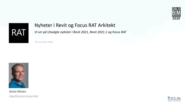 BIMCon 2020 - Arkitekt Nyheter i Revit og Focus RAT
