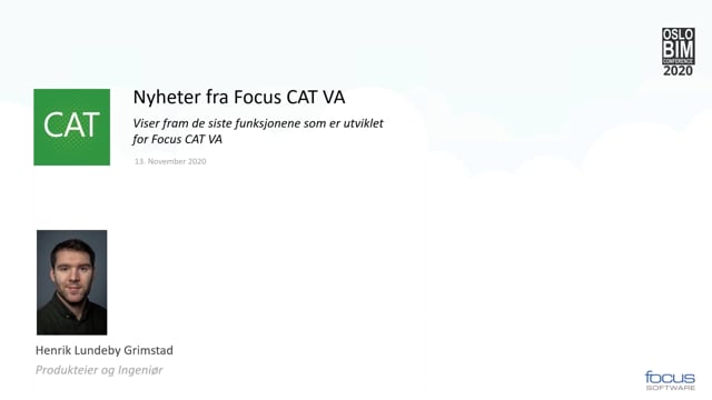 BIMCon 2020 - VA: Nyheter i Focus CAT VA