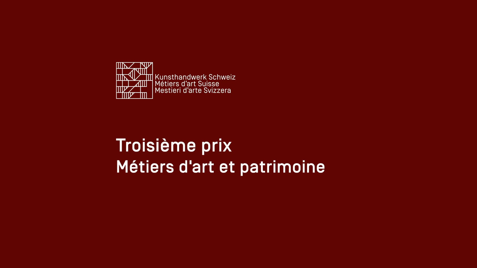 Troisième prix Métiers d'art & Patrimoine - Emmanuelle Zem Rohner