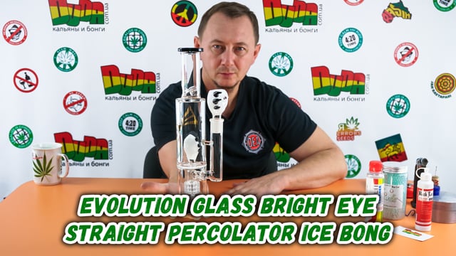 Бонг из боросиликатного стекла «Evolution Glass Bright Eye Straight Percolator Ice Bong»