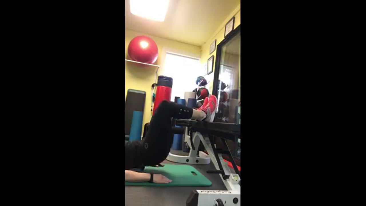 Beginners gym workout females-double leg bridge