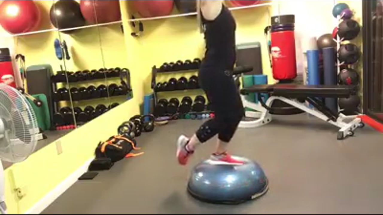 Workout gyms near me-Bosu foot tracing-exercise to improve balance