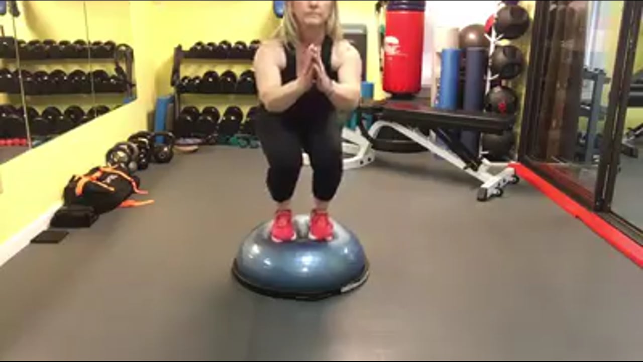 Workout programs for women-Bosu squats-leg and butt workout