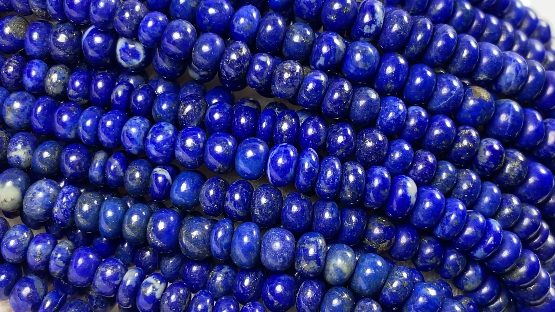 ラピスラズリ（アフガニスタン産） ロンデル 半連/1連｜天然石ビーズの