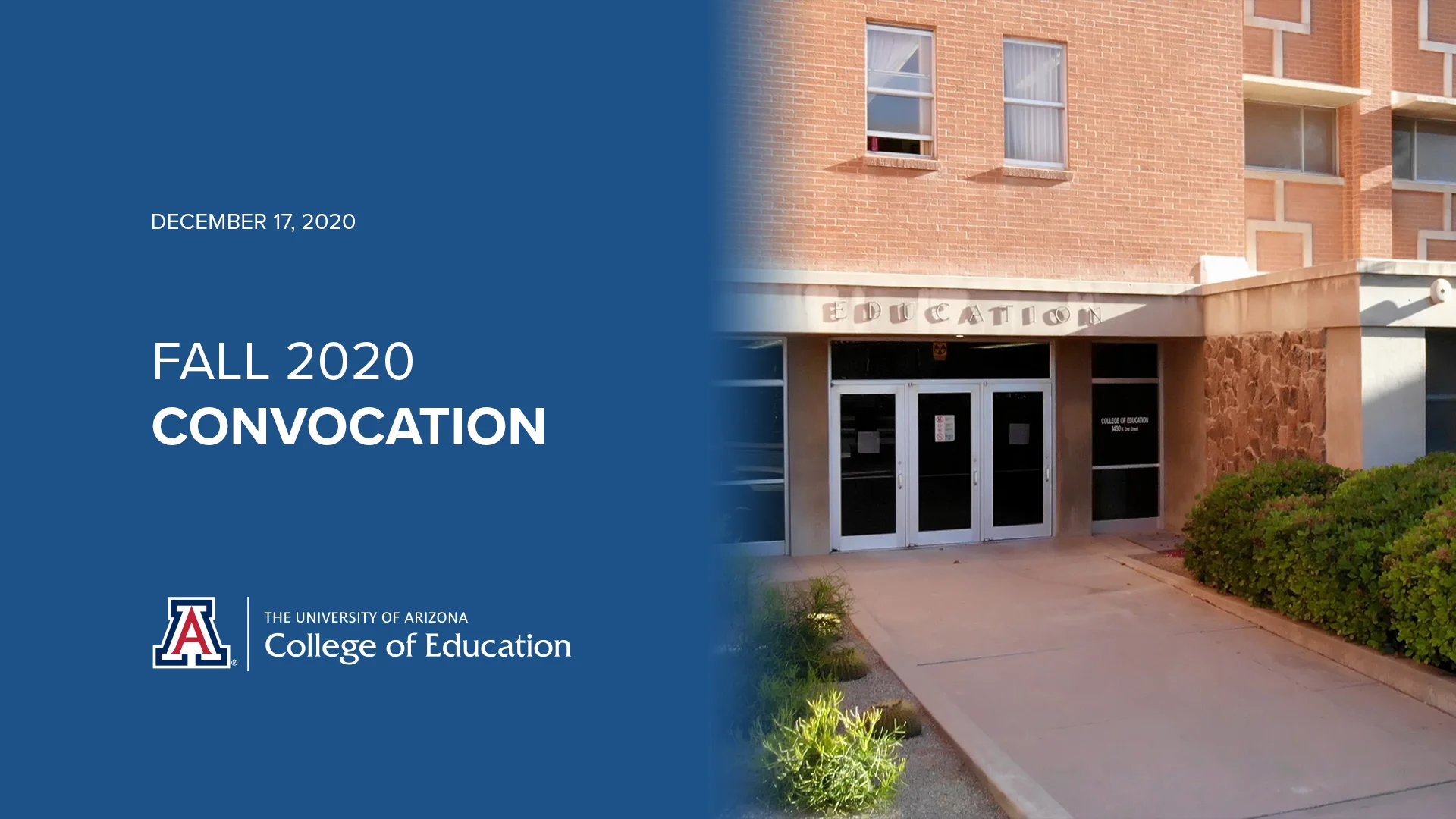 College of Education Convocation - Fall 2020