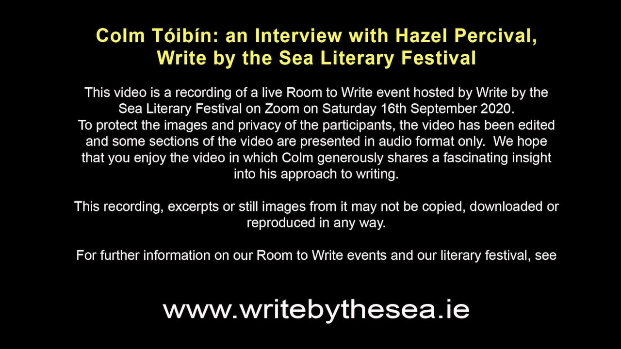 Colm Toibin 26 Sept 2020