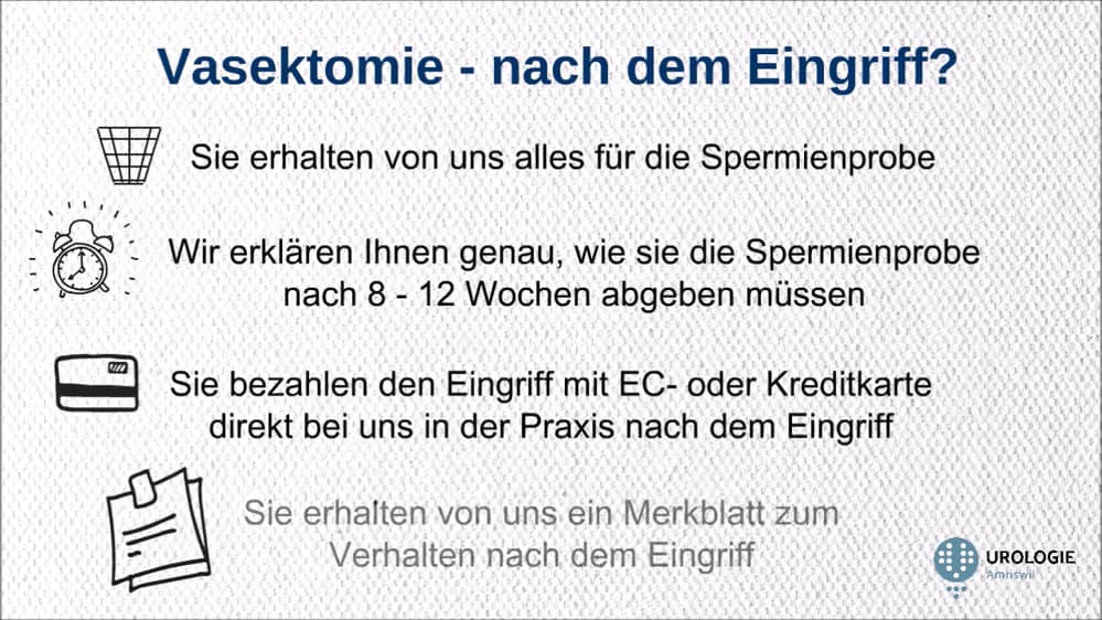 Spermiogramm nach vasektomie