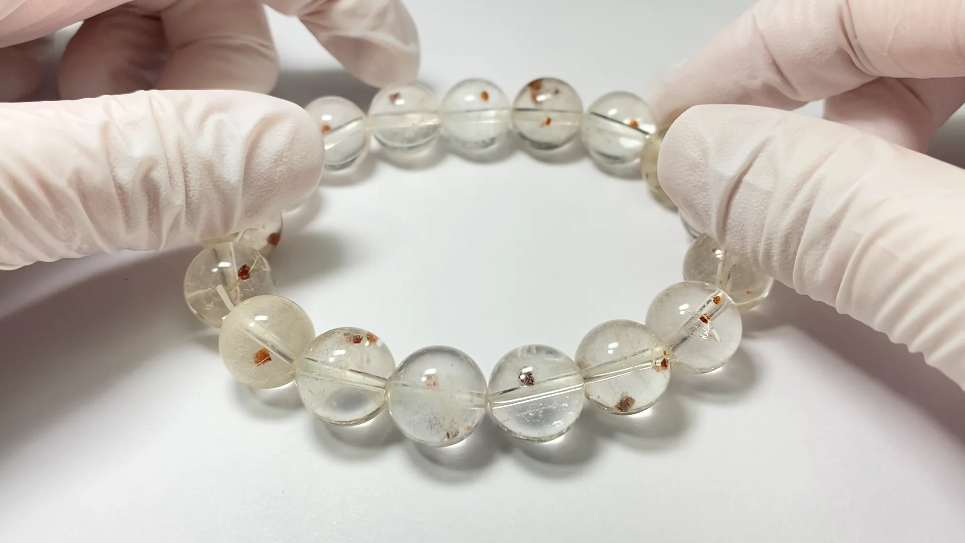 ガーネットインクォーツ ラウンド12mm 1連（ブレス） NO.69｜天然石