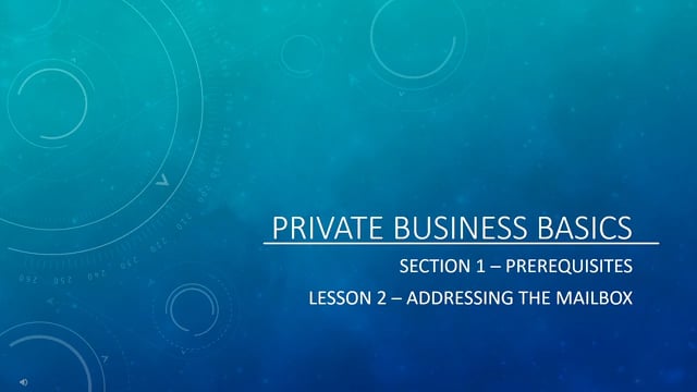 Prerequisites - Addressing the Mailbox